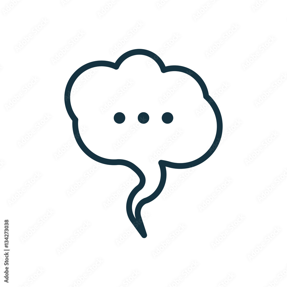 speech bubble thin, line icon on white background; isolated flat speech bubble thin, line icon on white background; isolated flat
