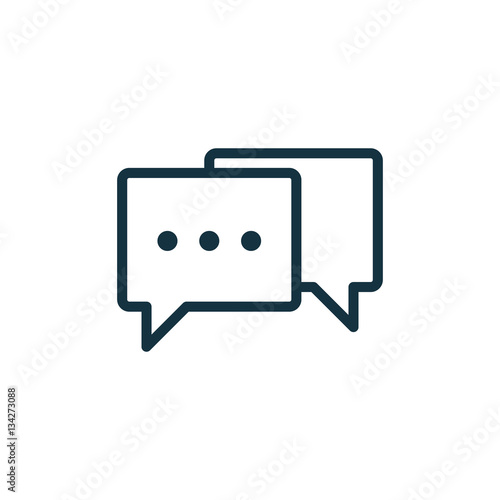 speech bubble thin, line icon on white background; isolated flat