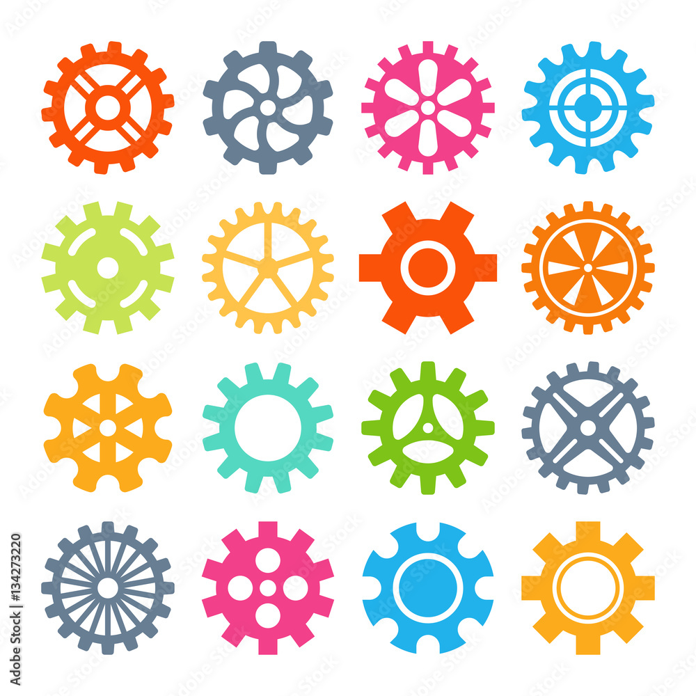 Gear icons isolated vector illustration. Gear icons isolated vector illustration.