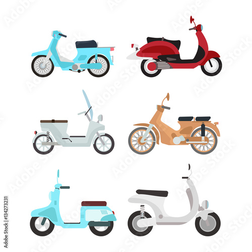 Retro vector scooter illustration.