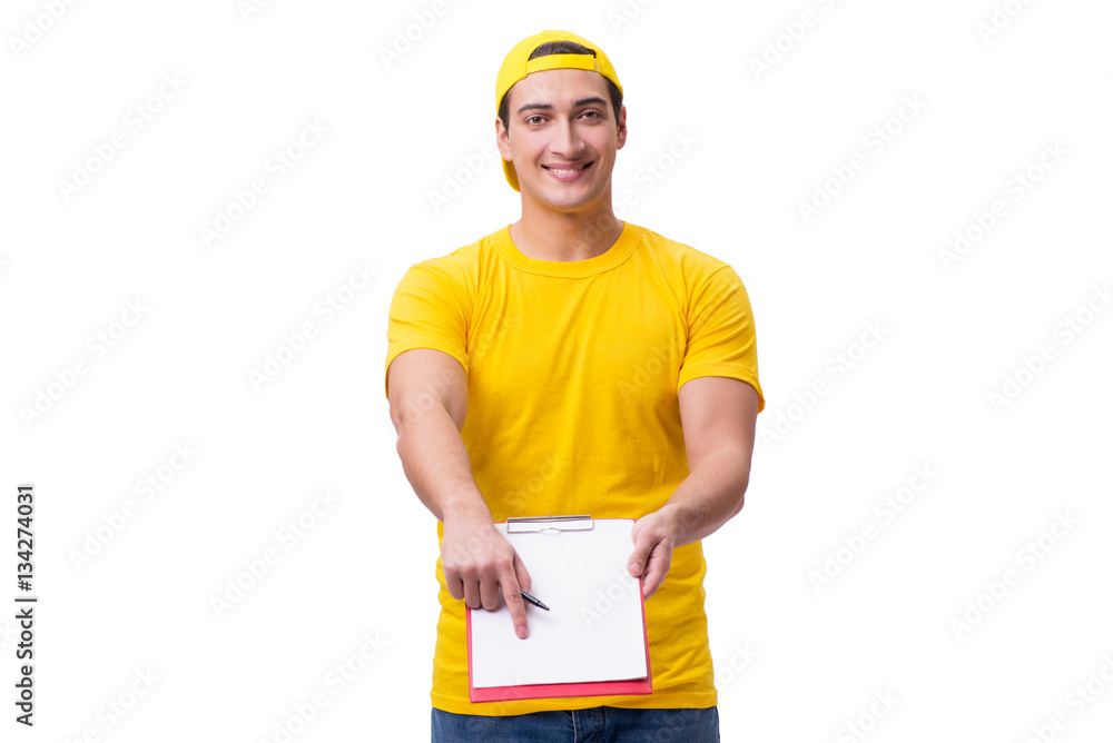 Delivery guy isolated on the white background Delivery guy isolated on the white background