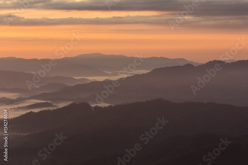 Morning View from Mountain, Pha Daeng National Park in Chiangmai © prwstd