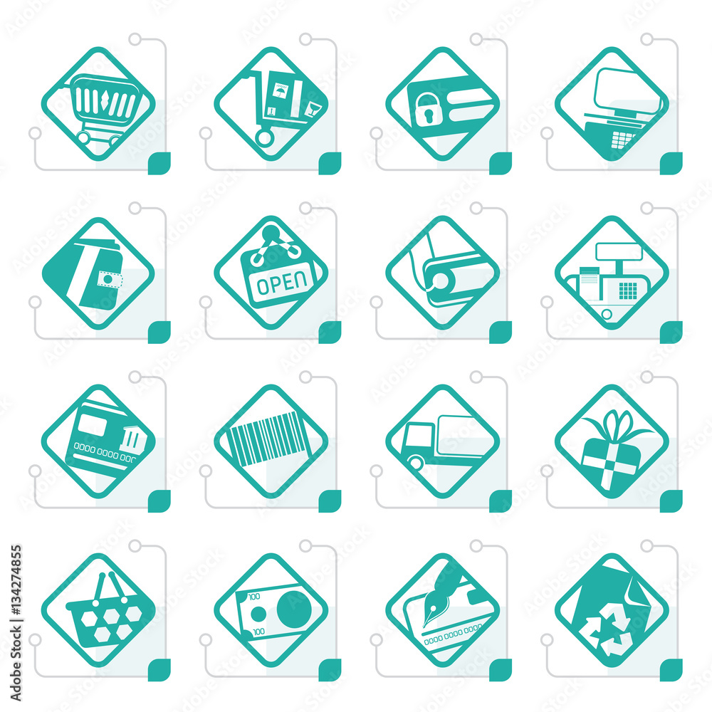 Stylized Online Shop, e-commerce and web site icons - Vector Icon Set Stylized Online Shop, e-commerce and web site icons - Vector Icon Set