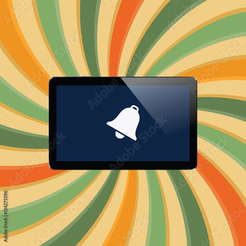 Digital tablet with shiny sensor screen. Electronic smart device. Mobile gadget.