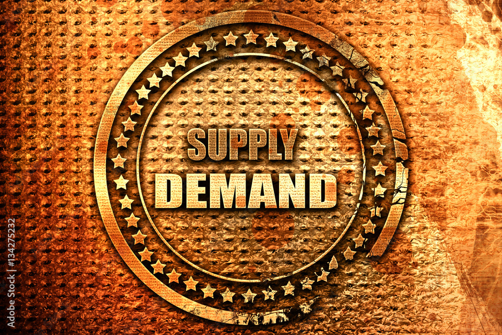 supply and demand, 3D rendering, grunge metal stamp supply and demand, 3D rendering, grunge metal stamp