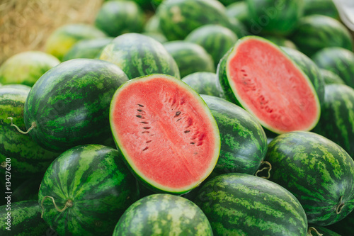 summer fruit. green watermelon