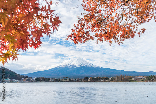 Mountain Fuji San at Kawaguchiko Lake in Japan. © topntp