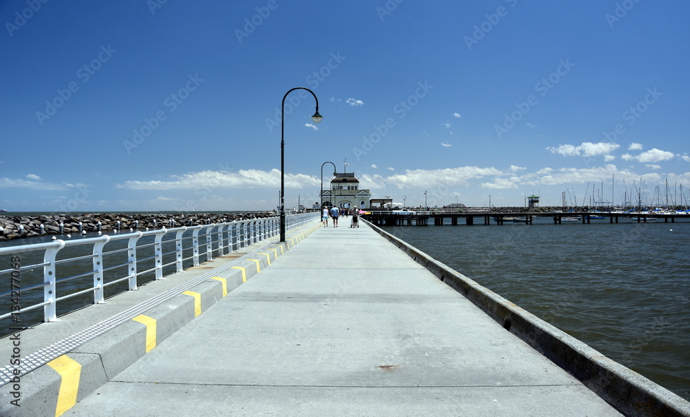 St Kilda pier in Melbourne. St Kilda is home to many attractions such as Luna Park and St Kilda beach.
