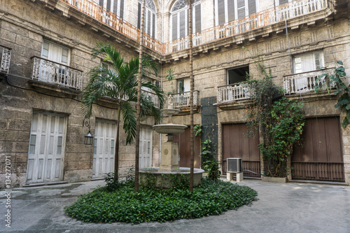 Photography Garden from inside a colonial house in La Havana, Cuba.