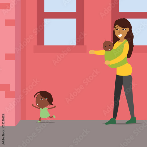 Mother take care her children
