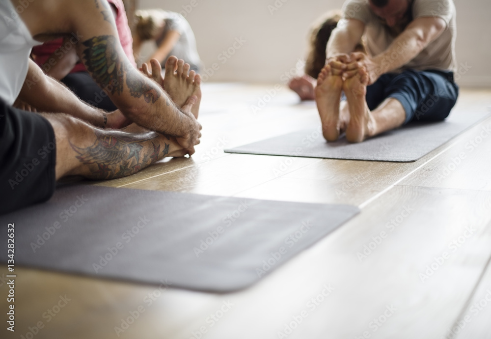 Diversity People Exercise Class Relax Concept Diversity People Exercise Class Relax Concept