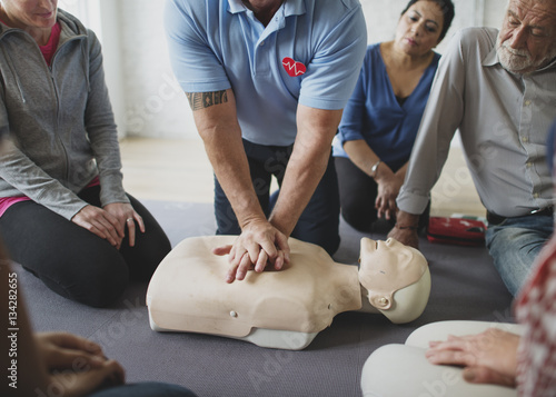 Obraz na płótnie CPR First Aid Training Concept