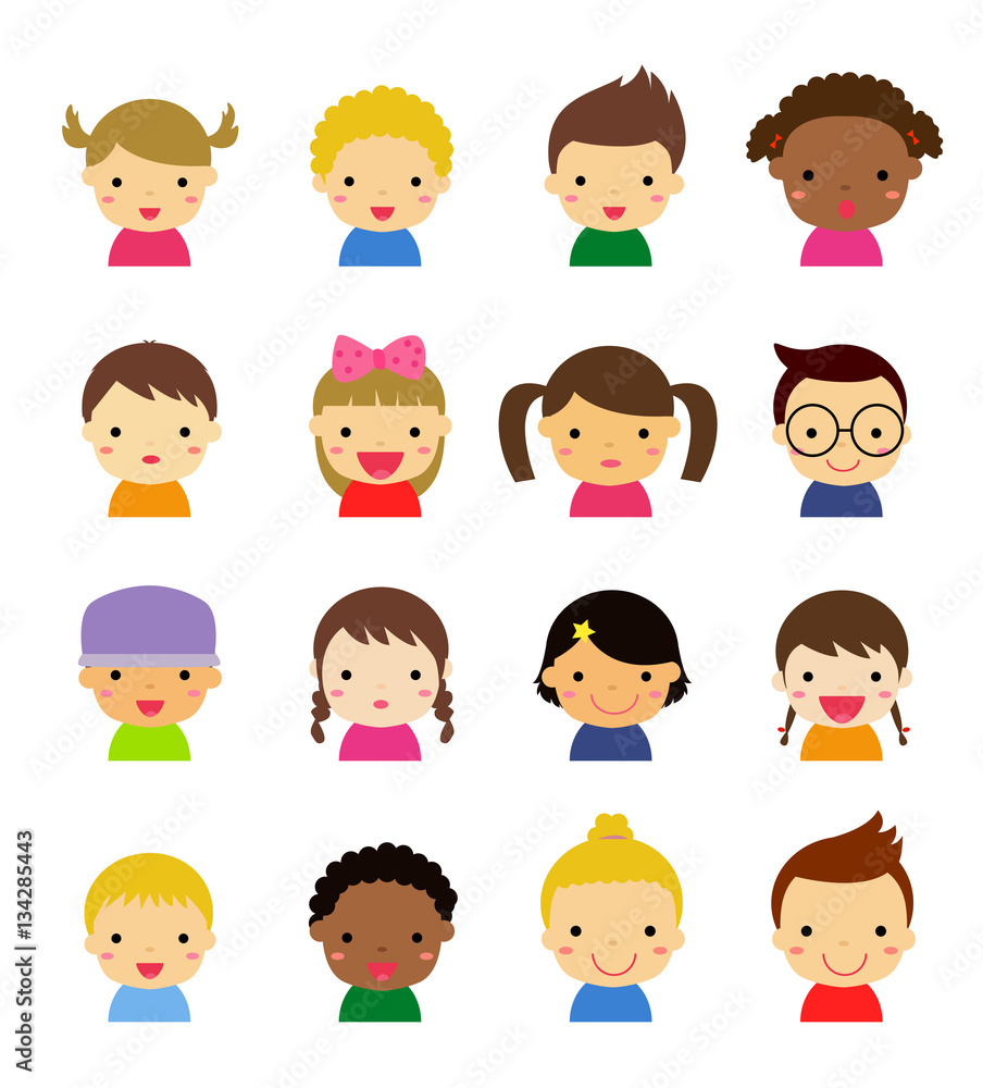 illustration set of different avatars of boys and girls on a white background illustration set of different avatars of boys and girls on a white background
