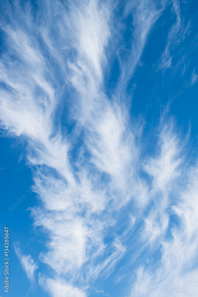 White clouds of unusual shape on a blue sky in winter White clouds of unusual shape on a blue sky in winter