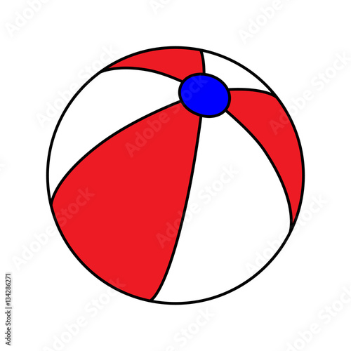 Colorful Red Beach Ball