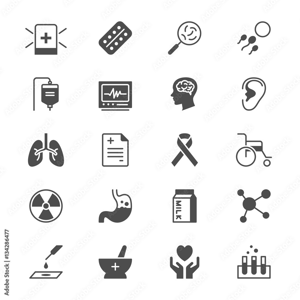 Fototapeta premium Health care flat icons