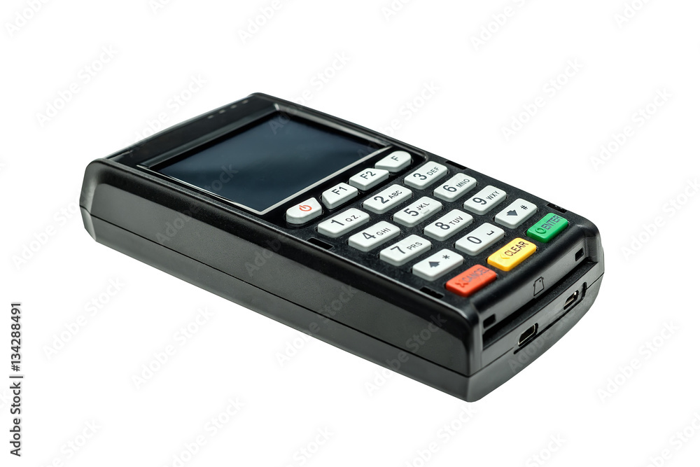 Modern bank terminal isolated on the white Modern bank terminal isolated on the white