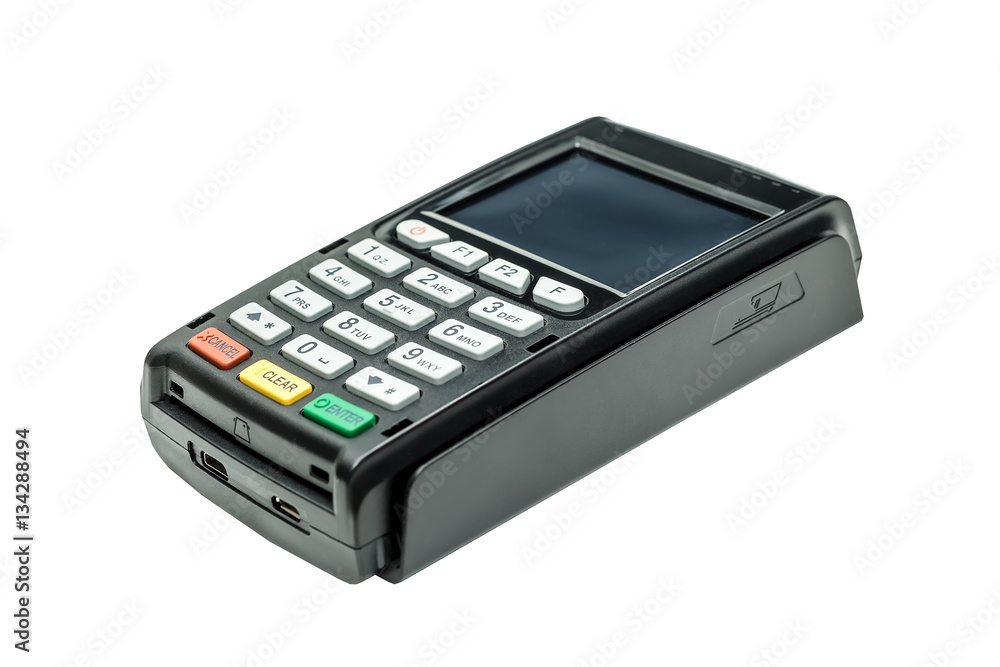 Modern bank terminal isolated on the white Modern bank terminal isolated on the white