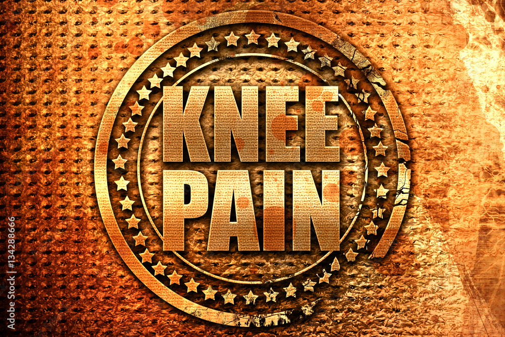 knee pain, 3D rendering, grunge metal stamp knee pain, 3D rendering, grunge metal stamp