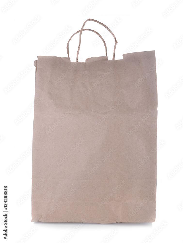 One paper shopping bag on white One paper shopping bag on white