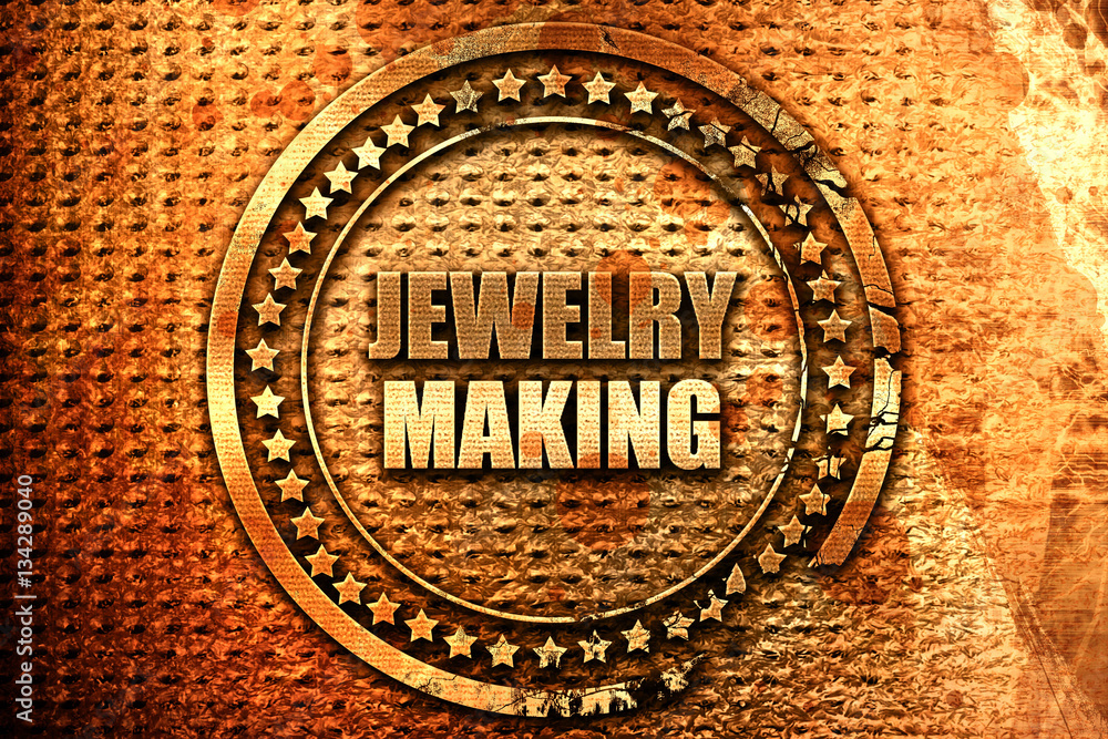 jewelry making, 3D rendering, grunge metal stamp