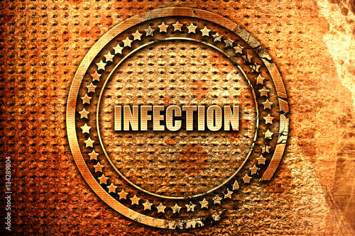infection  3D rendering  grunge metal stamp