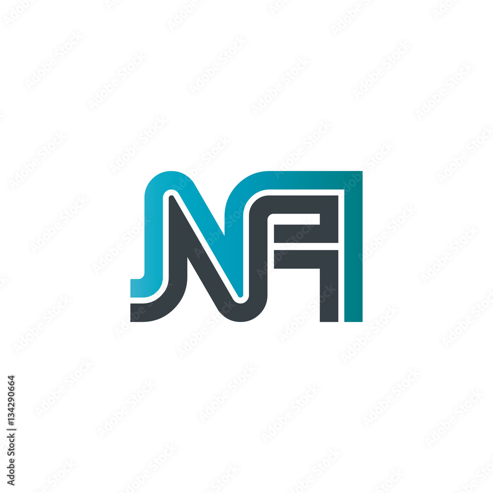 Initial Letter NA NF Linked Design Logo Initial Letter NA NF Linked Design Logo