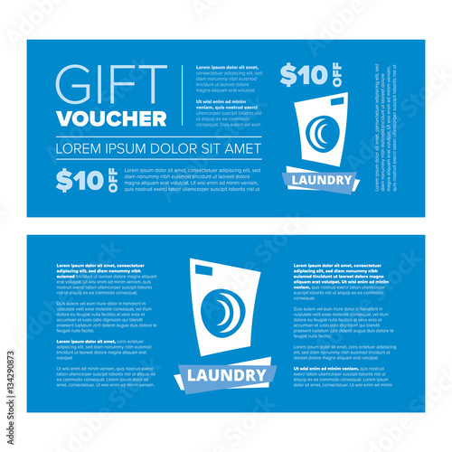 Gift voucher modern design for laundry service