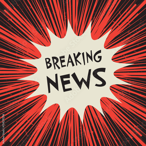 Comic explosion business concept with text Breaking News
