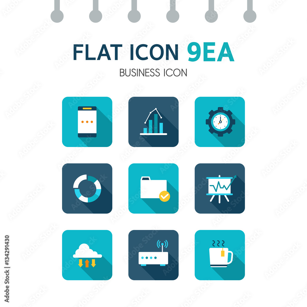 business Flat icon set