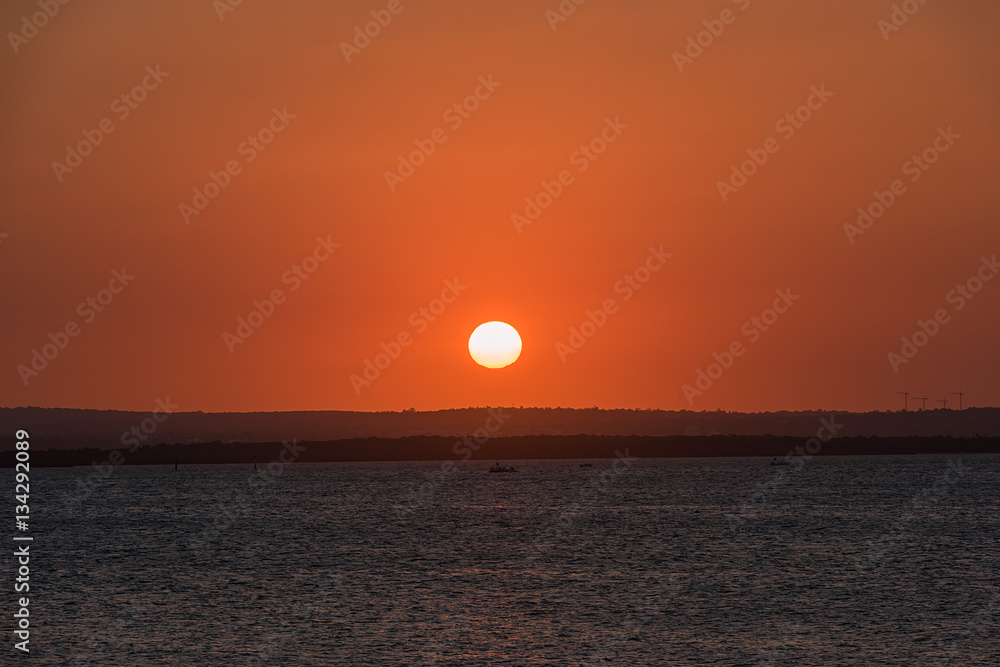 Sunset on the sea at La Perouse Sydney Australia.