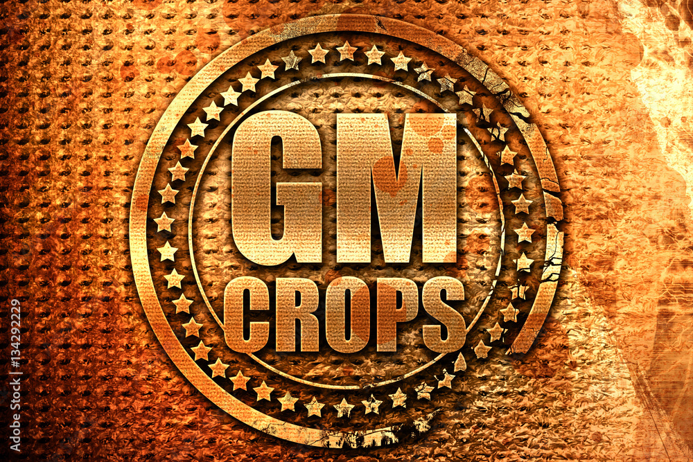 gm crops, 3D rendering, grunge metal stamp