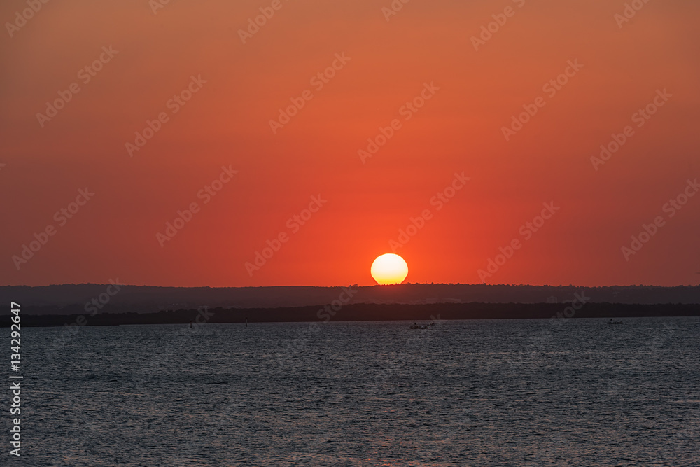 Sunset on the sea at La Perouse Sydney Australia.