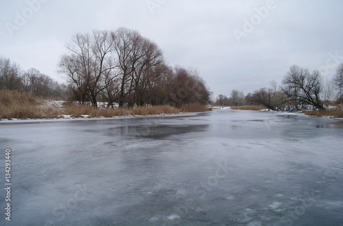 Winter on the frozen river