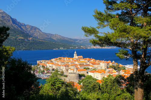 Canvas Print View of Korcula old town, Croatia