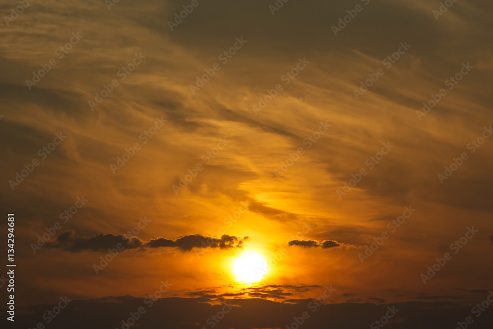 Background sunset cloud, Golden Sunset on a cloudy sky Nature composition Background sunset cloud, Golden Sunset on a cloudy sky Nature composition