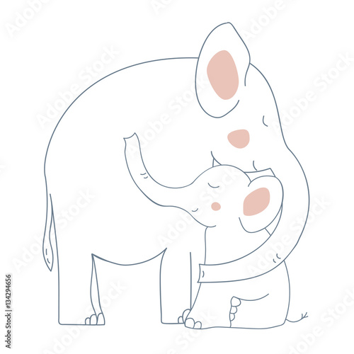 Elephant Mother and Child