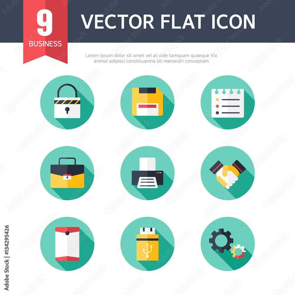 business flat icon set