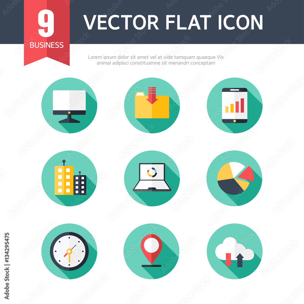 business flat icon set business flat icon set