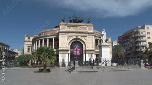 Facade of the Teatro Politeama Garibaldi in Palermo, Sicily, Italy  photo