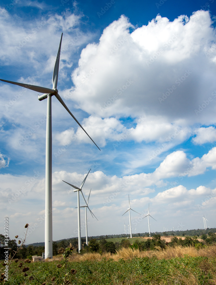Wind Turbines on a Cloudy Day,Ecological energy composition Wind Turbines on a Cloudy Day,Ecological energy composition