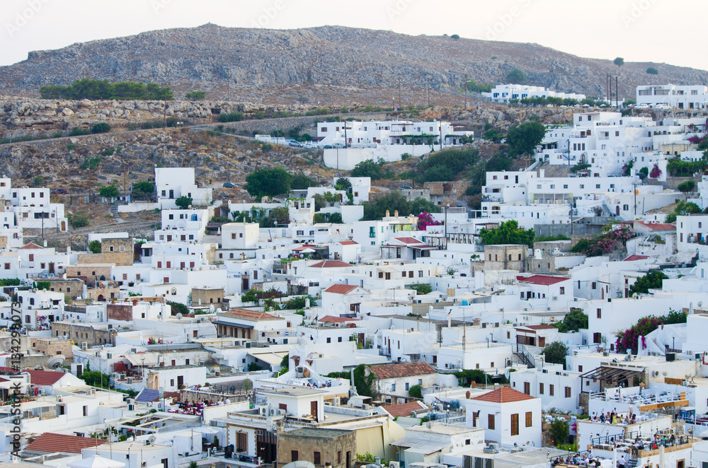 Roofs of Lindos town, Rhodes, Greece Roofs of Lindos town, Rhodes, Greece