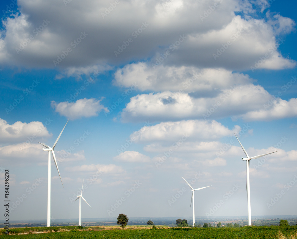 Wind Turbines on a Cloudy Day,Ecological energy composition Wind Turbines on a Cloudy Day,Ecological energy composition