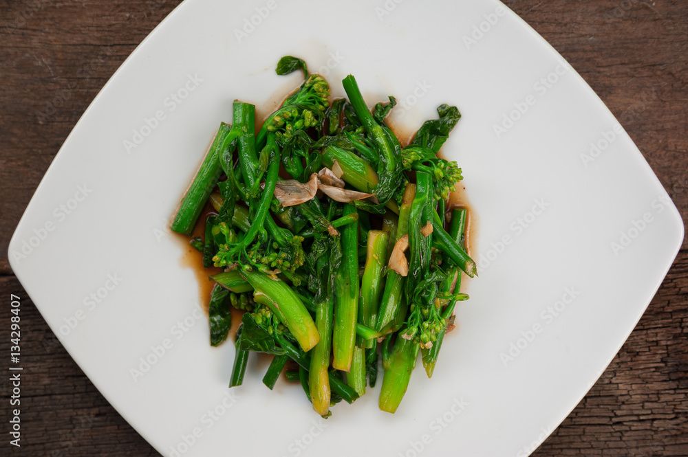 Stir-fried chinese broccoli in oyster sauce Stir-fried chinese broccoli in oyster sauce