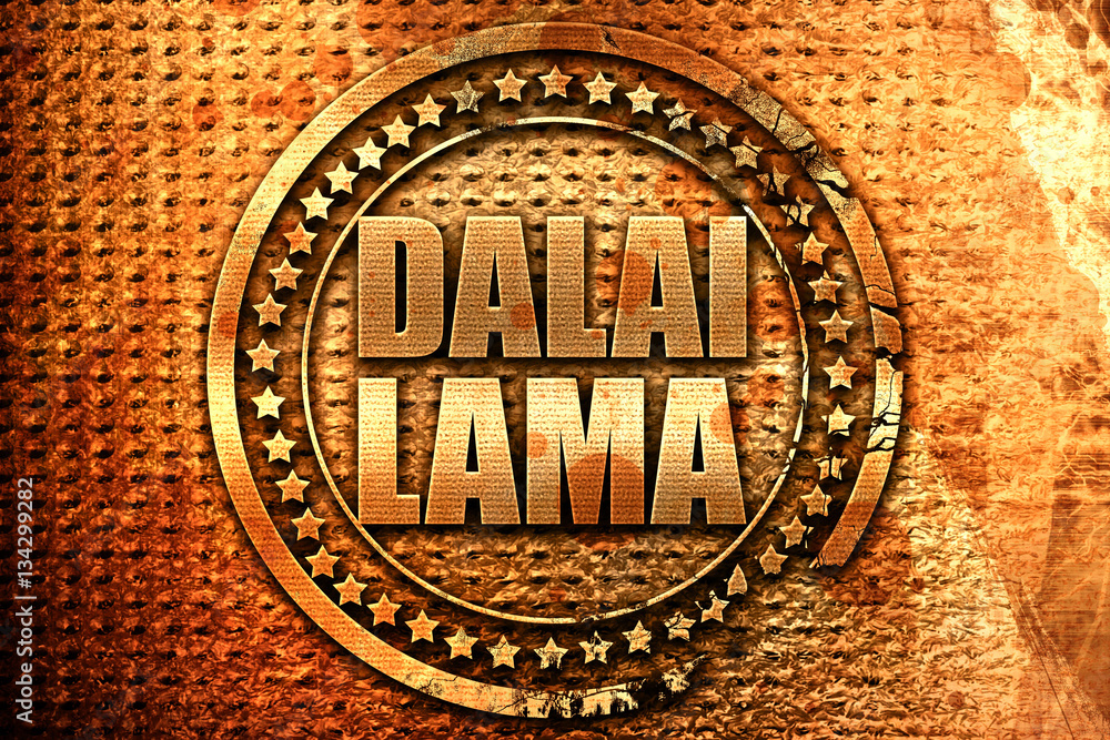 the Dalai lama, 3D rendering, grunge metal stamp the Dalai lama, 3D rendering, grunge metal stamp