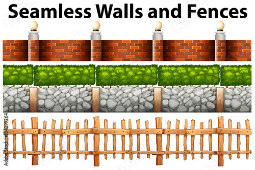 Seamless walls and fences in many designs