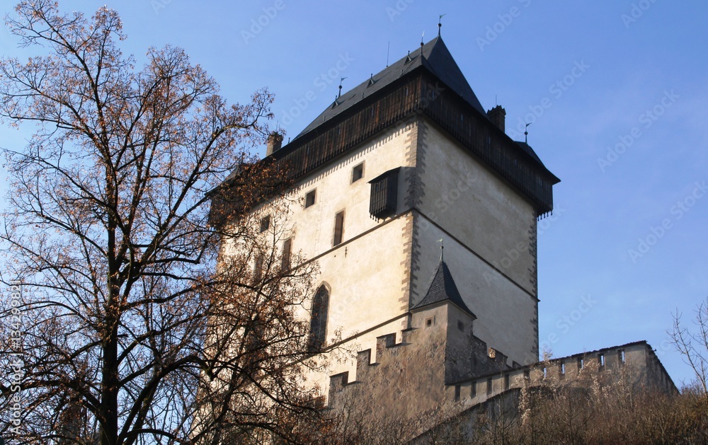 Fototapeta premium Prague's medieval castle is a beautiful rooftop view story