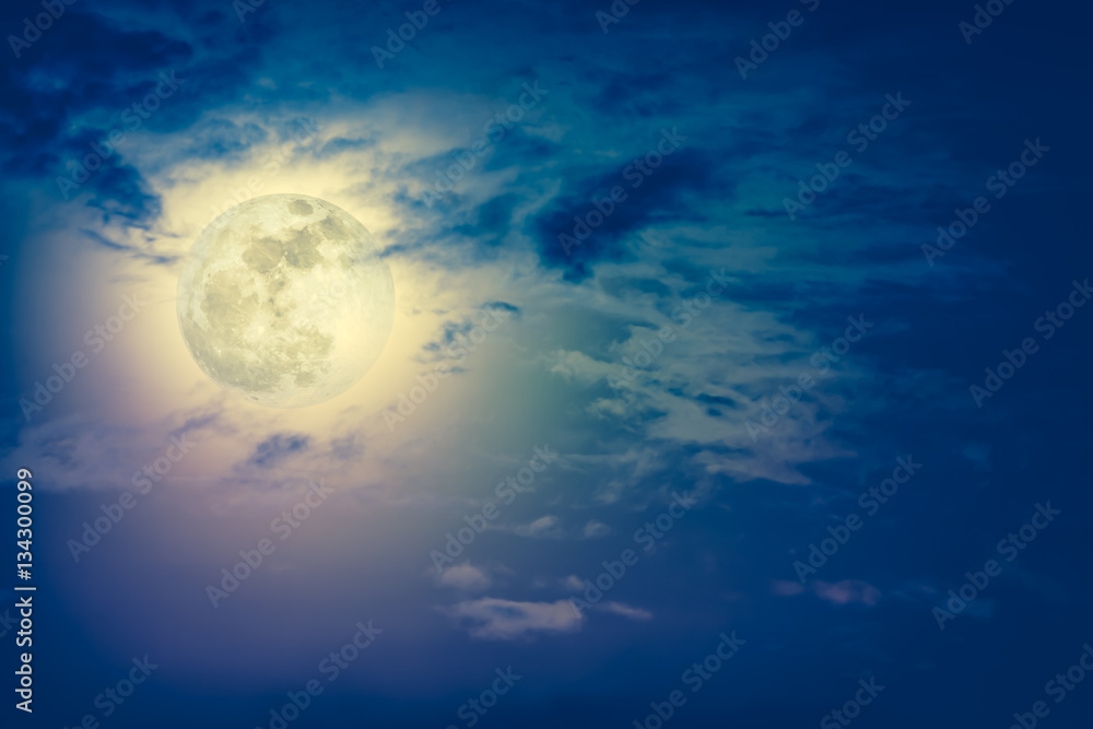 Nighttime sky with clouds and bright full moon with shiny. Nighttime sky with clouds and bright full moon with shiny.