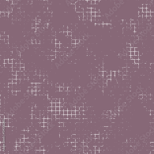 Seamless vector texture. Violet grunge background with attrition, cracks and ambrosia. Old style vintage design. Graphic illustration.