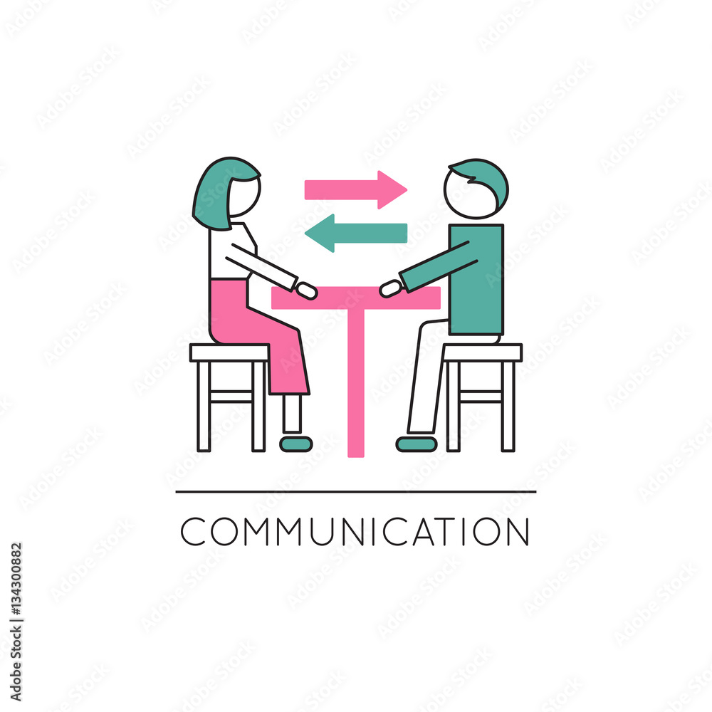 Family communication line icon Family communication line icon